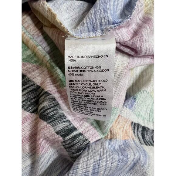 Chico’s Womens Tropical Block Print 3/4 Balloon Sleeve Top Size 1/Medium Travel - Picture 7 of 10